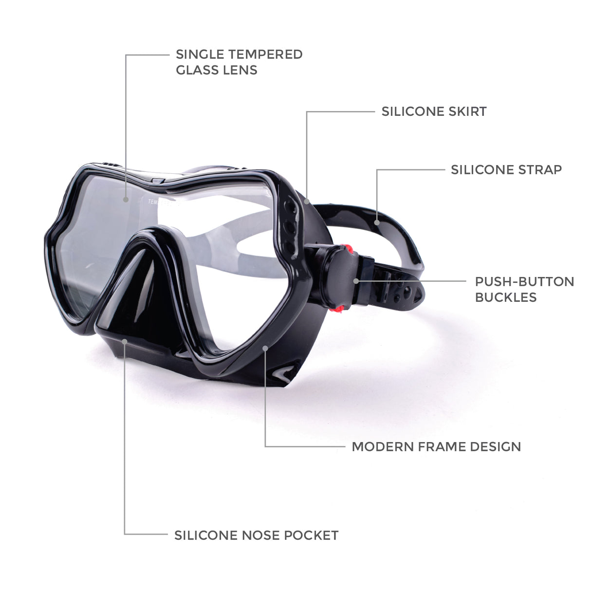 Aquagear M11-S04 Mask & Snorkel Set