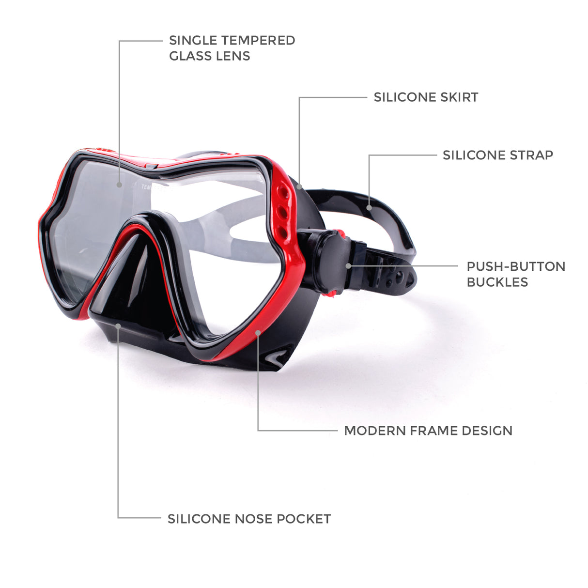 Aquagear M11-S04 Mask & Snorkel Set