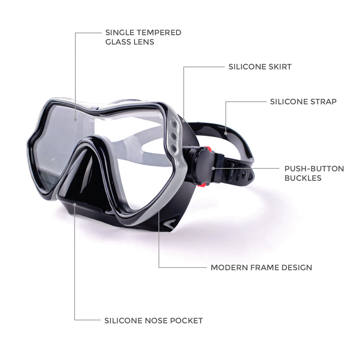 Aquagear M11-S04 Mask & Snorkel Set