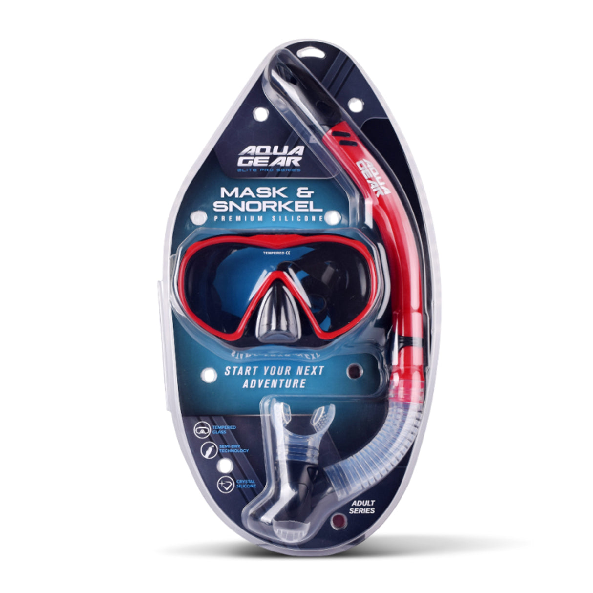 Aquagear M12-S04 Mask & Snorkel Set