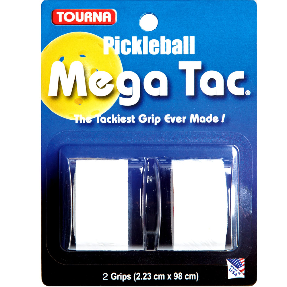 Pickleball Tourna Mega Tac Pickleball Overgrip White-Pack of 2