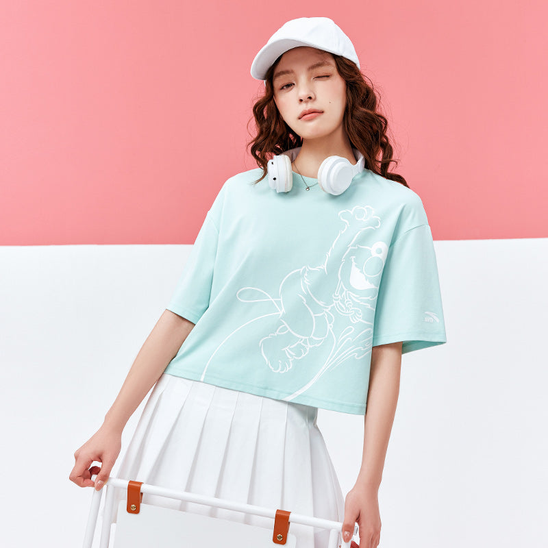 ANTA Women's IP Sesame Street Lifestyle SS Tee Shirt