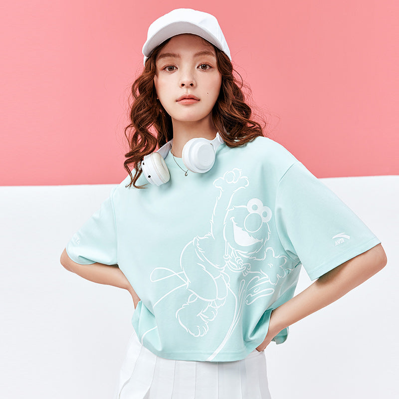 ANTA Women's IP Sesame Street Lifestyle SS Tee Shirt