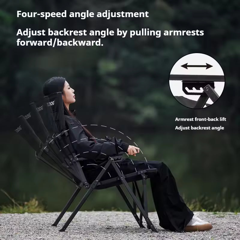 Black Dog High-Back Folding Lounge Chair