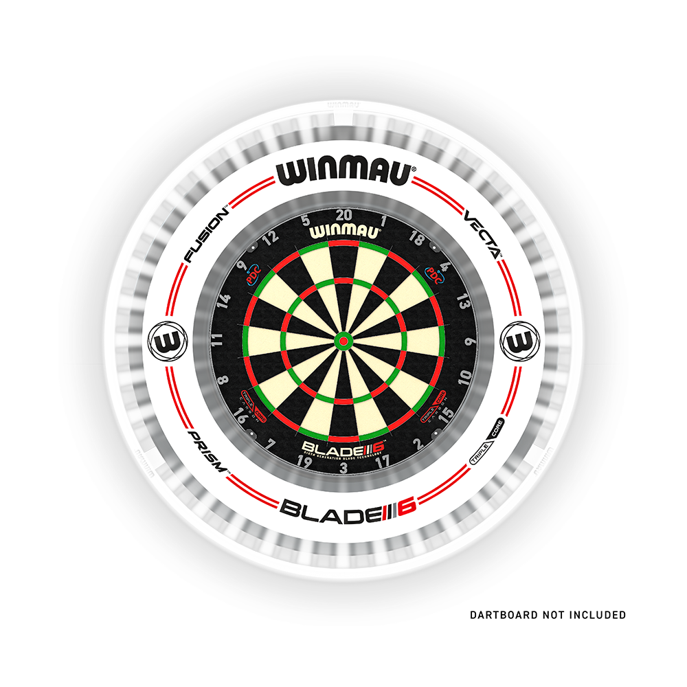 Winmau Plasma Ice Dartboard Light & Grey/White Pro-Line Surround Bundle