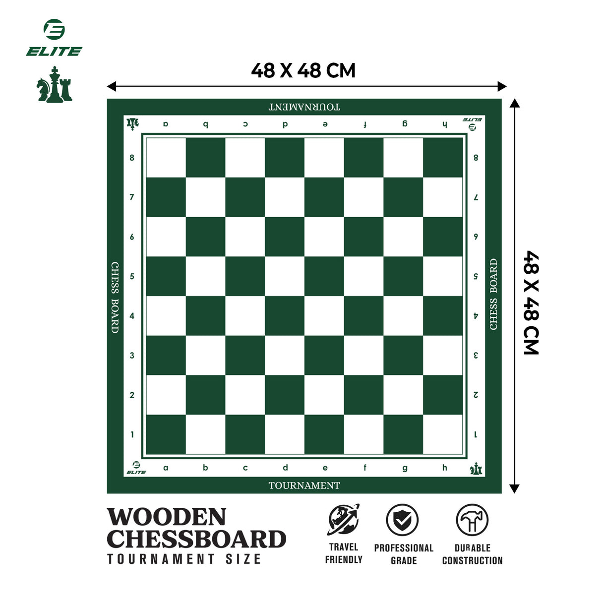 Elite Wooden Chessboard - Tournament