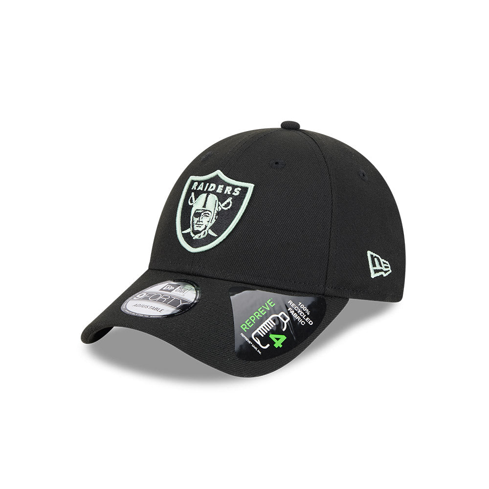New Era Las Vegas Raiders MLB Repreve® Peppermint Black 9FORTY Adjustable Cap