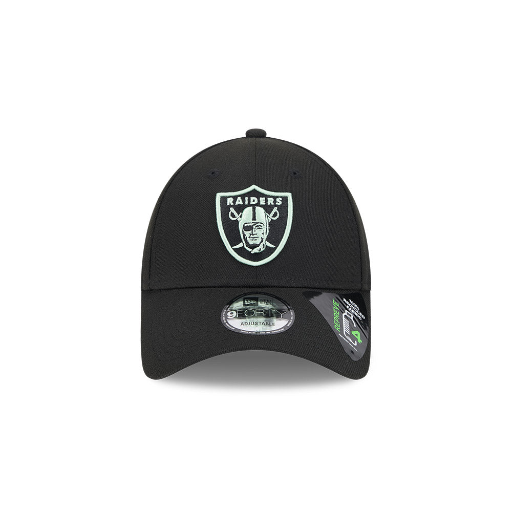 New Era Las Vegas Raiders MLB Repreve® Peppermint Black 9FORTY Adjustable Cap