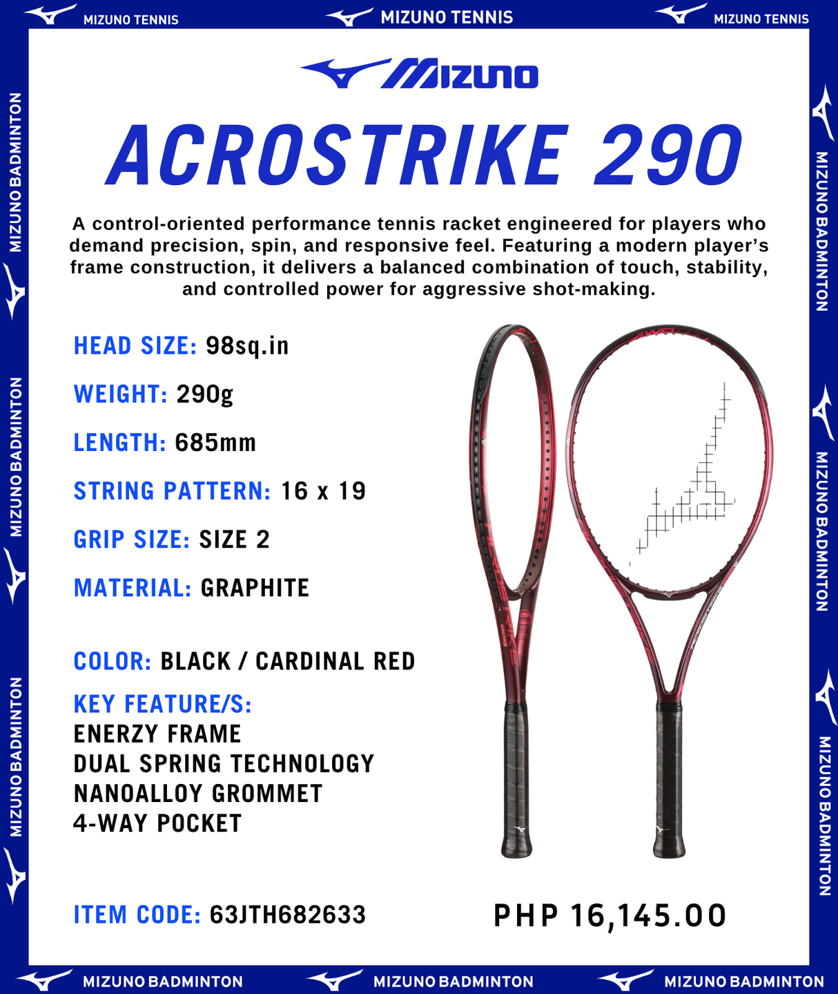 Mizuno AcroStrike 290 Tennis Racket