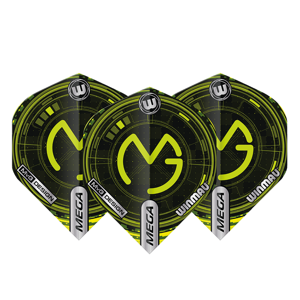 Winmau Mega Standard MVG Logo Tech Green Darts Flights