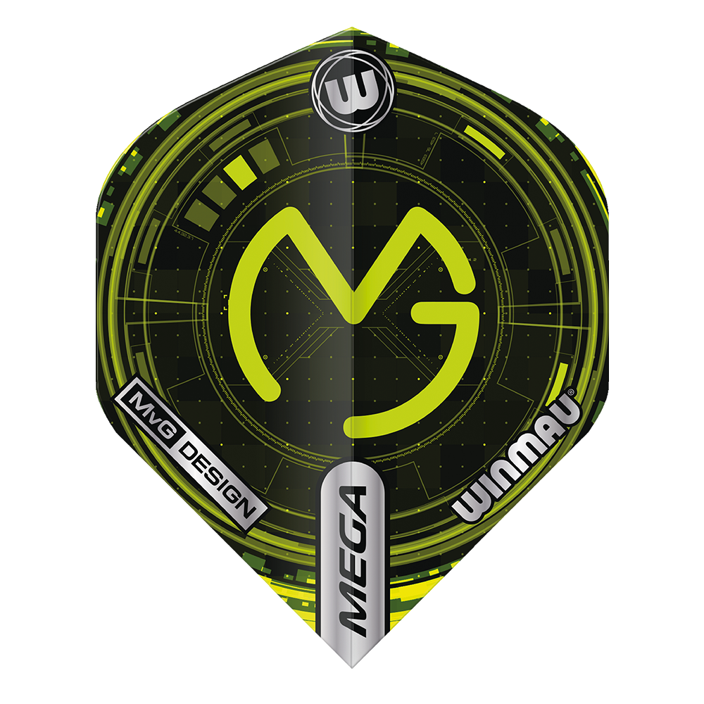 Winmau Mega Standard MVG Logo Tech Green Darts Flights