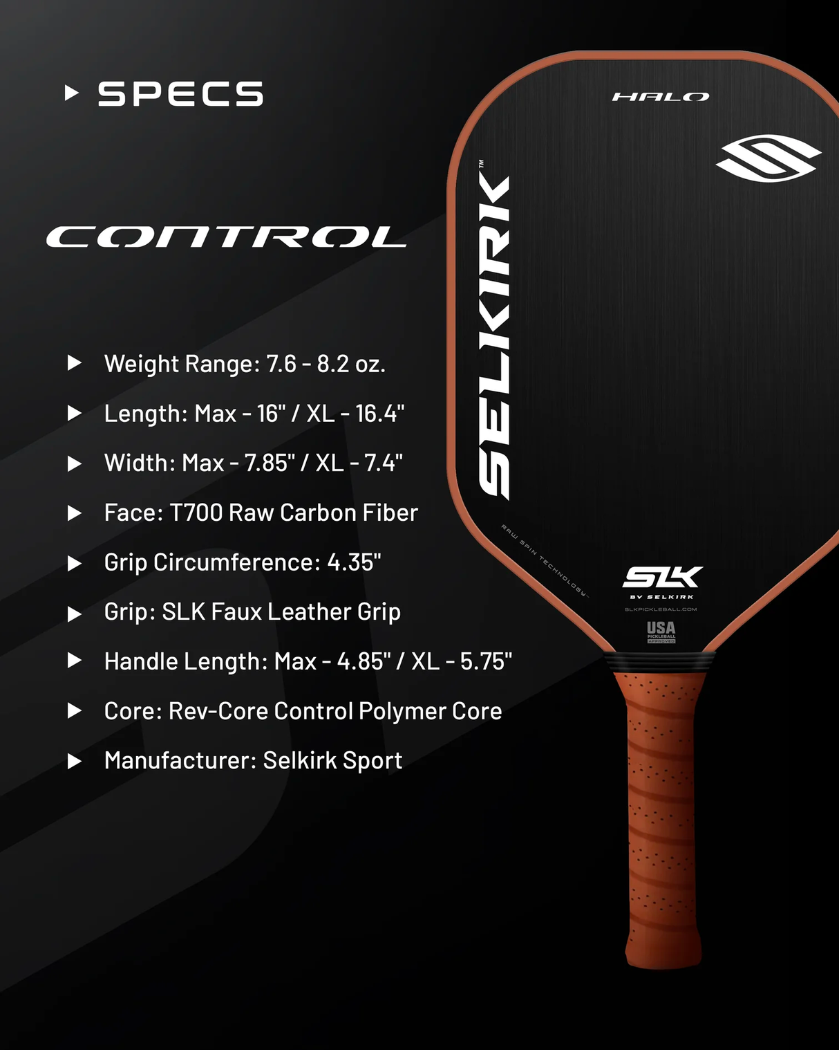 SLK HALO Control XL Pickleball Paddle