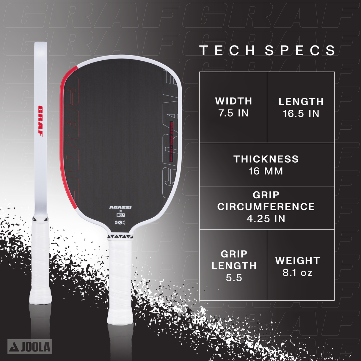 JOOLA Graf Pro 16mm Pickleball Paddle