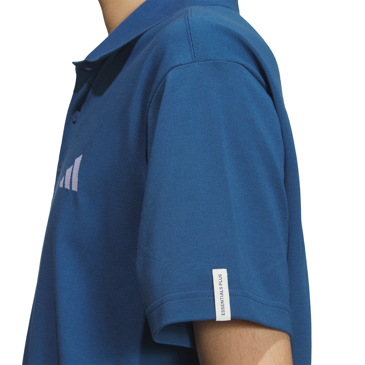 adidas Men's Essentials Plus Loose Fit Small Logo Short Sleeve Polo Shirt