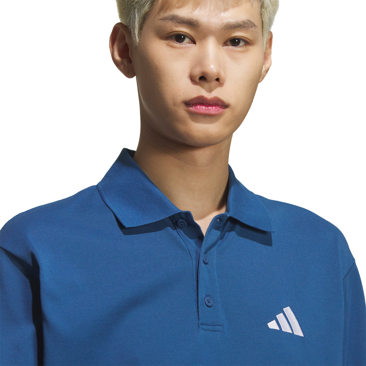adidas Men's Essentials Plus Loose Fit Small Logo Short Sleeve Polo Shirt