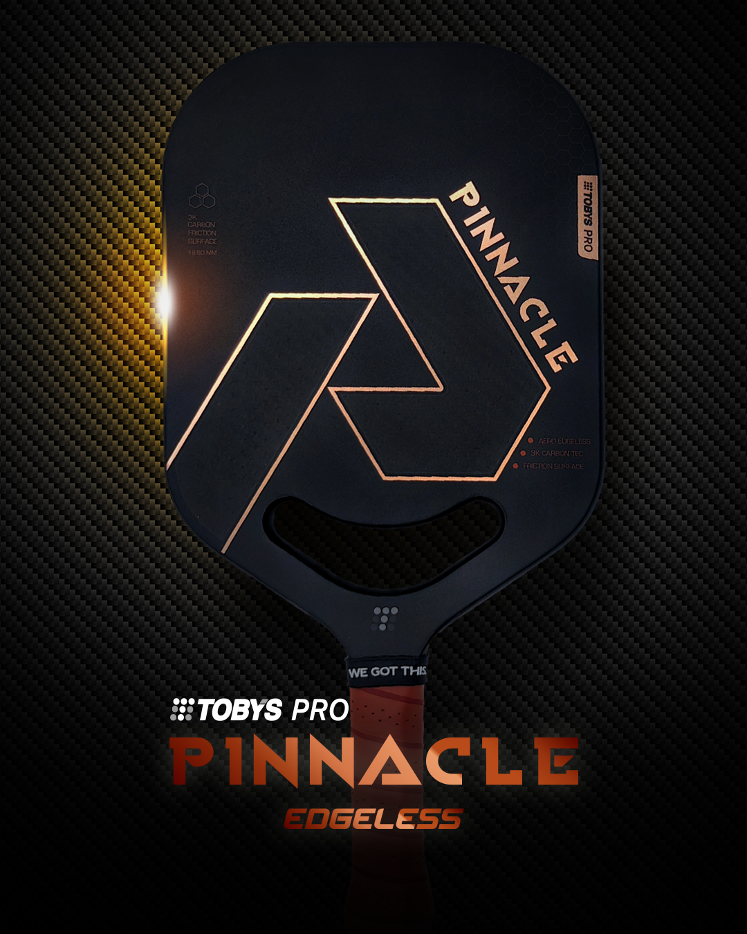 Toby's Pro Pinnacle Edgeless Pickleball Paddle