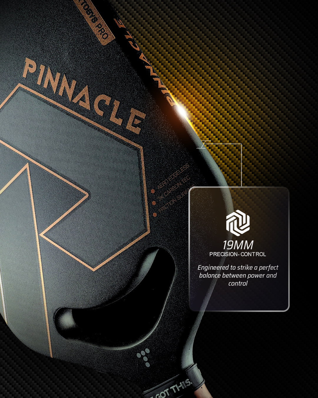 Toby's Pro Pinnacle Edgeless Pickleball Paddle