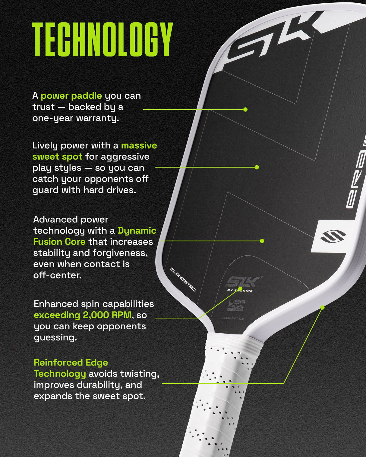 SLK ERA Power - Elongated Pickleball Paddle
