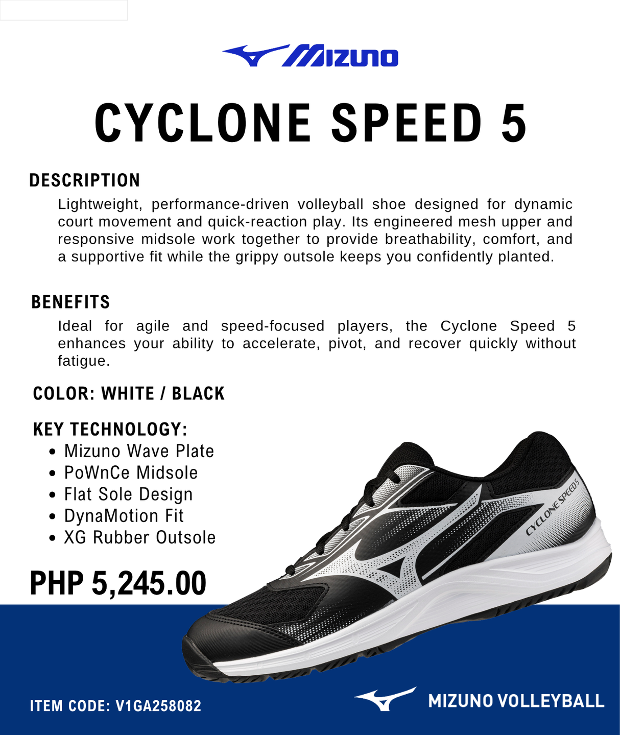 Mizuno Cyclone Speed 5 Volleyball Shoes