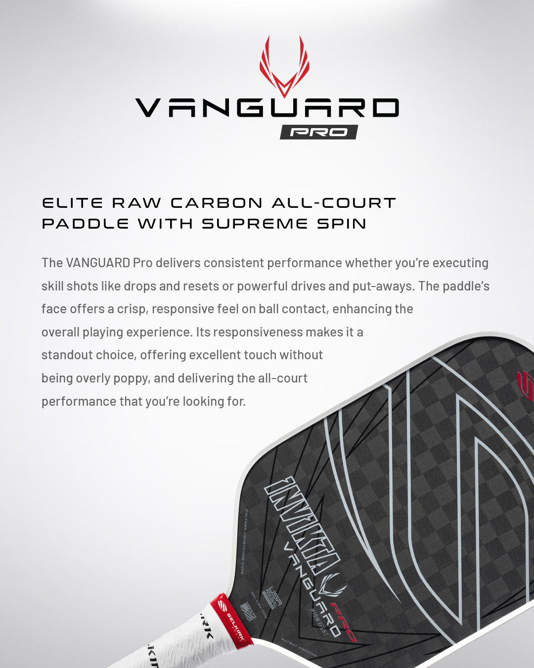 Selkirk VANGUARD Pro Invikta Pickleball Paddle