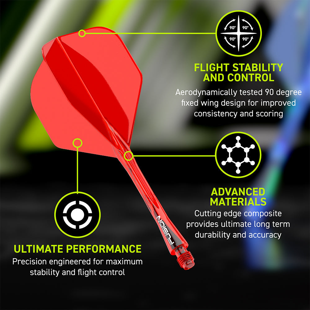Winmau Fusion Integrated Red Flight & Shaft