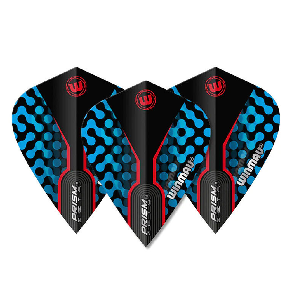 Winmau Prism Zeta Blue, Black & Red Kite Dart Flights