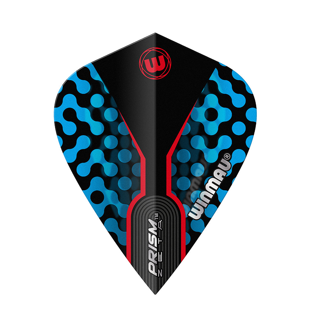 Winmau Prism Zeta Blue, Black & Red Kite Dart Flights