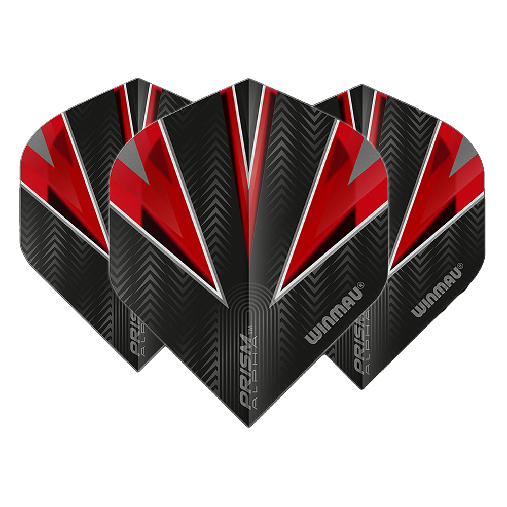 Winmau Prism Alpha Black & Red Darts Flights