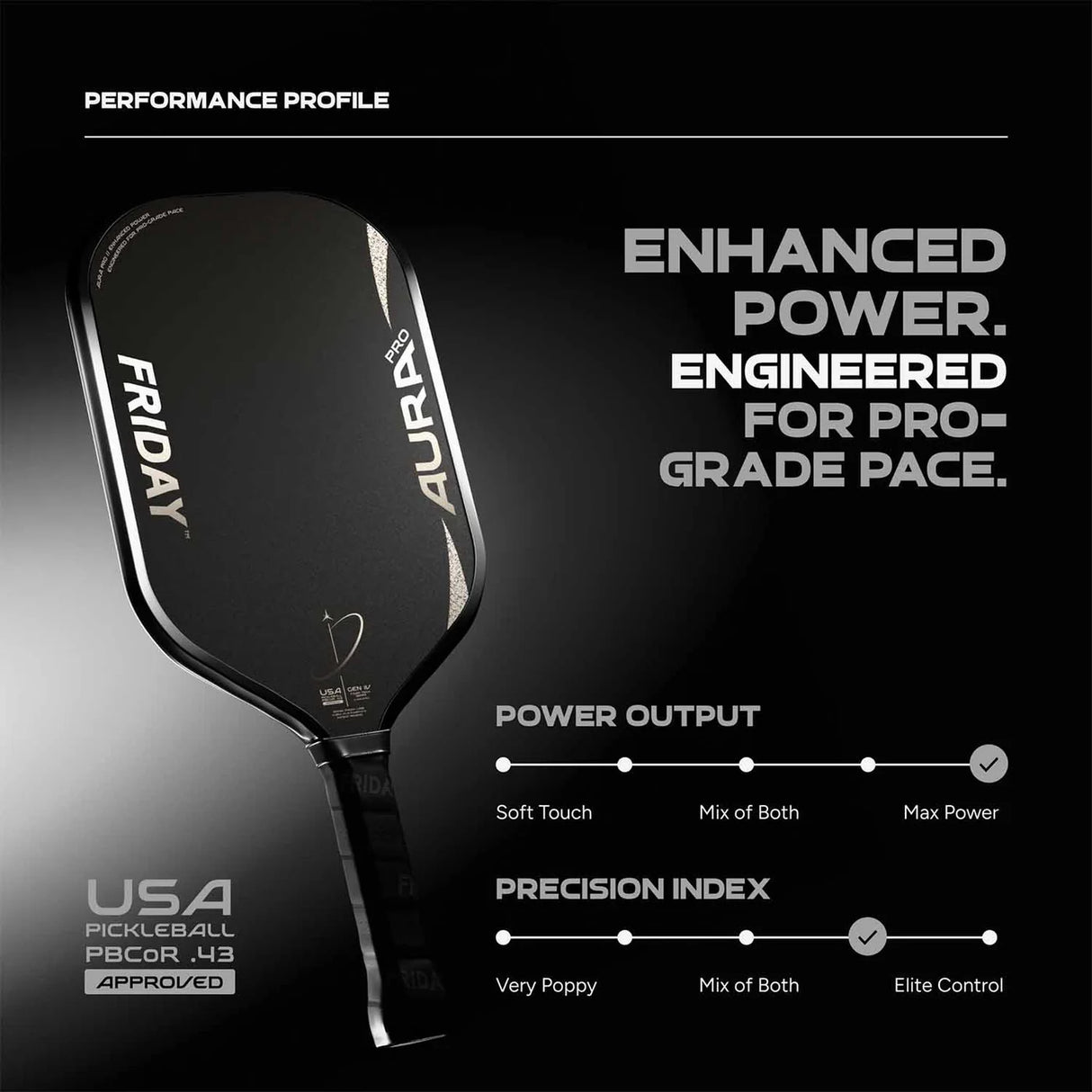 Friday Aura Pro Wide Body Pickleball Paddle
