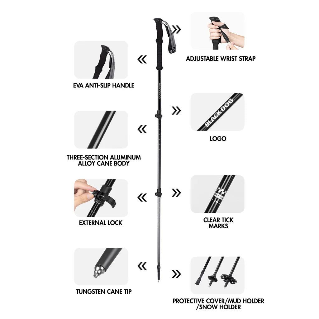 Black Dog Aluminum Alloy Trekking Pole