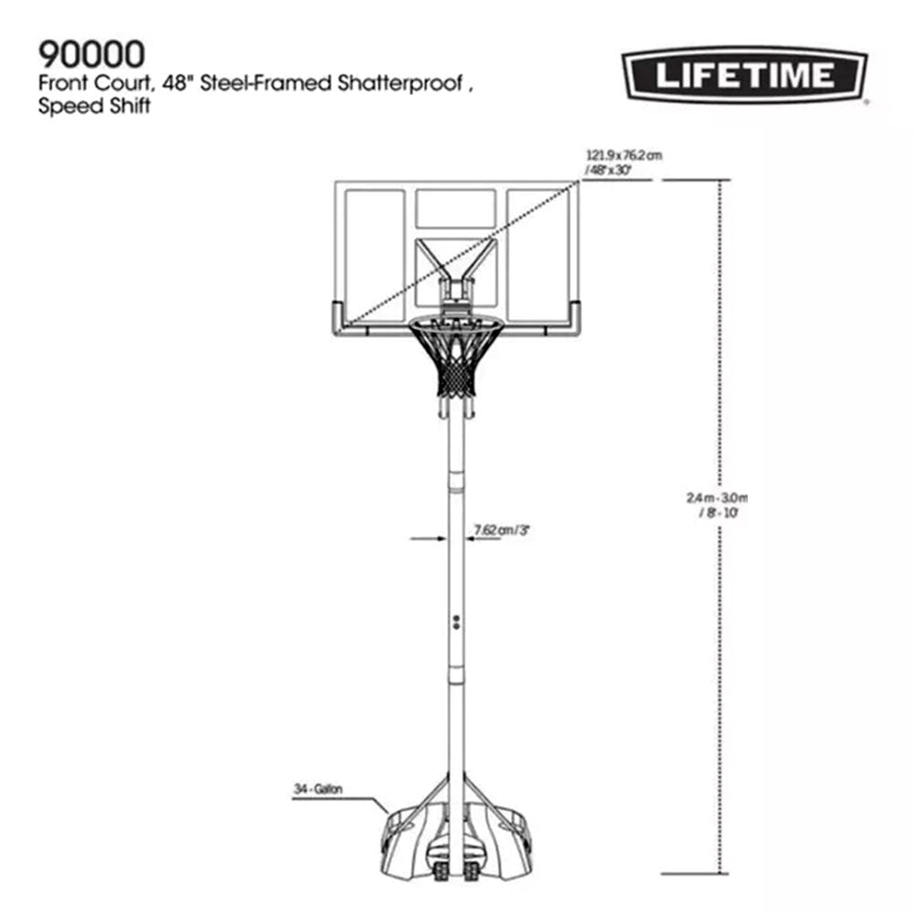 Lifetime Shatter Proof 48 Basketball Set
