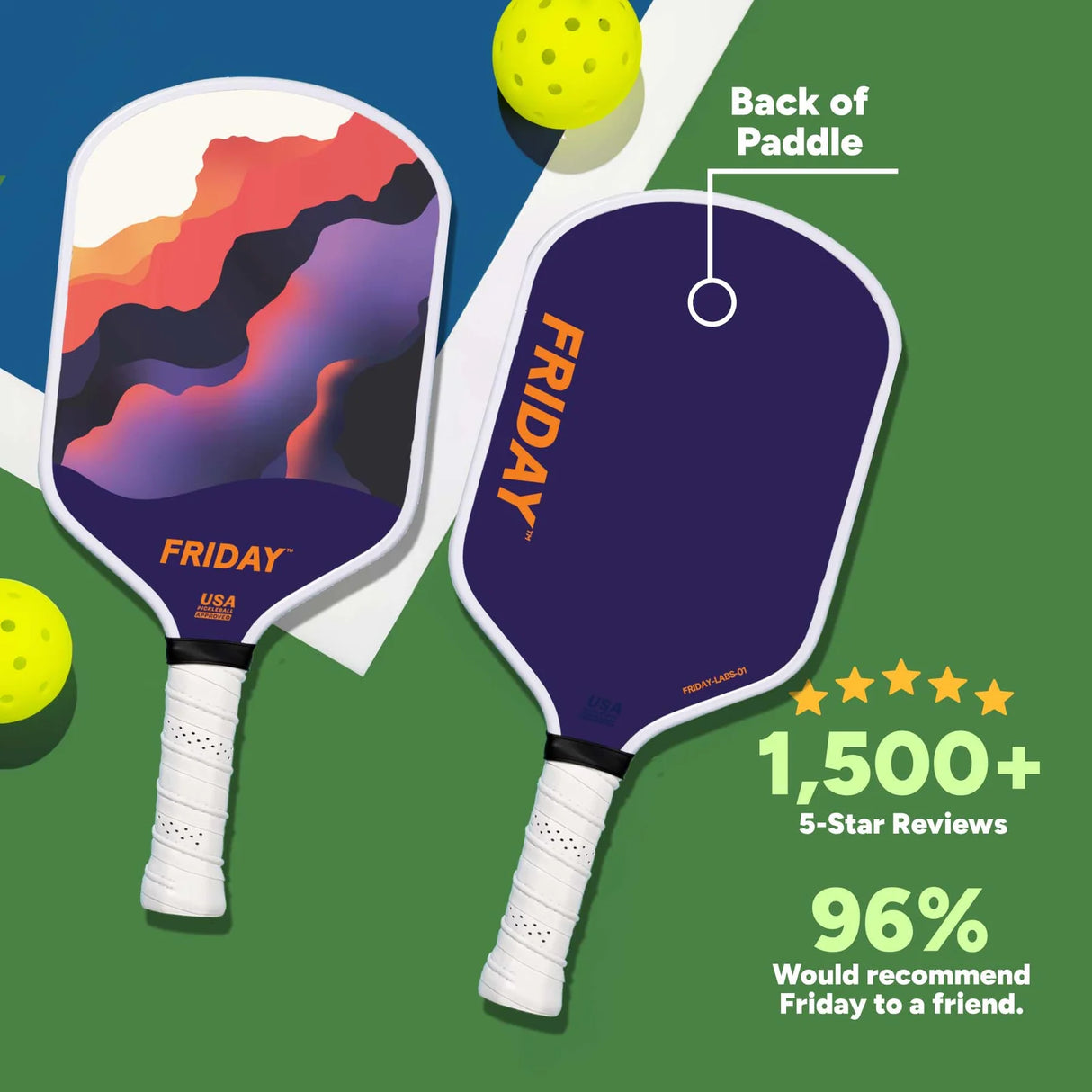 Friday Originals Sunset Noir Pickleball Paddle