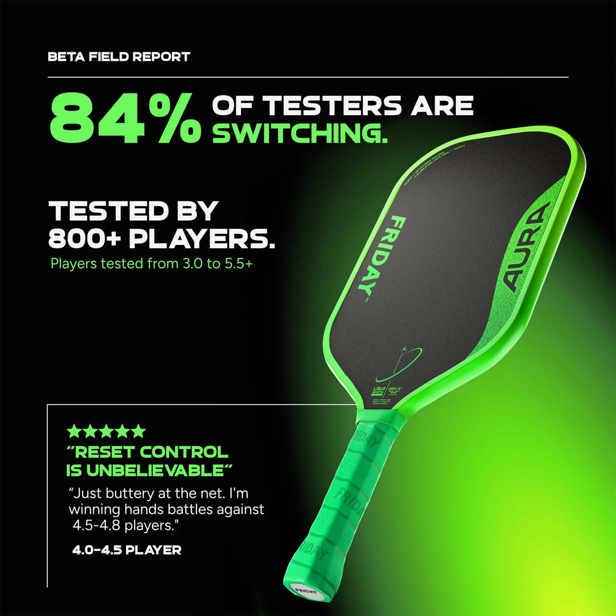 Friday Aura Elongated Pickleball Paddle
