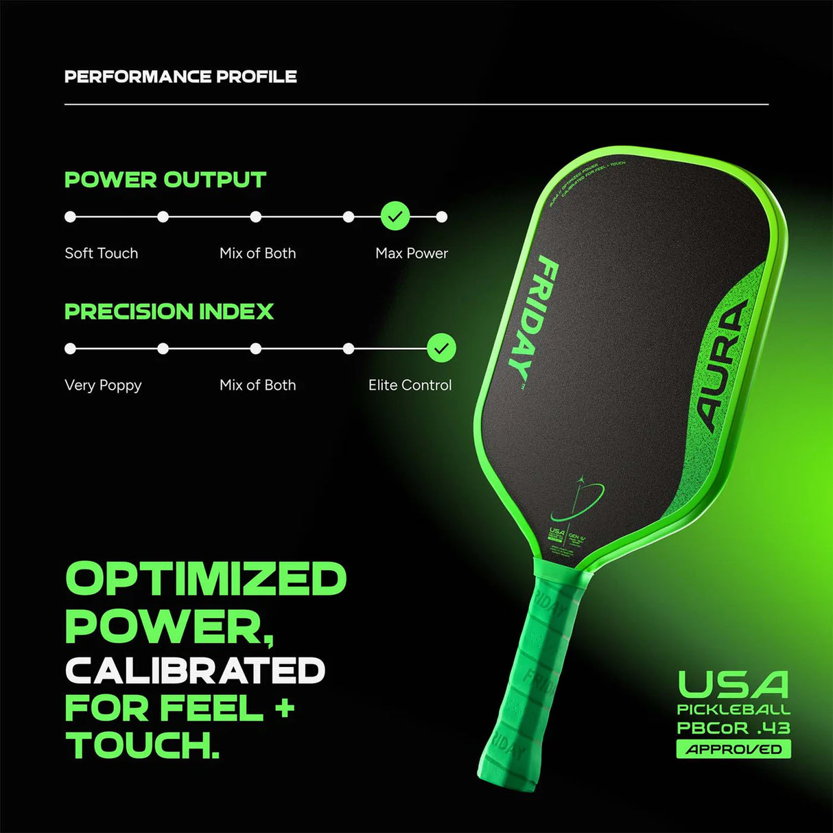 Friday Aura Elongated Pickleball Paddle