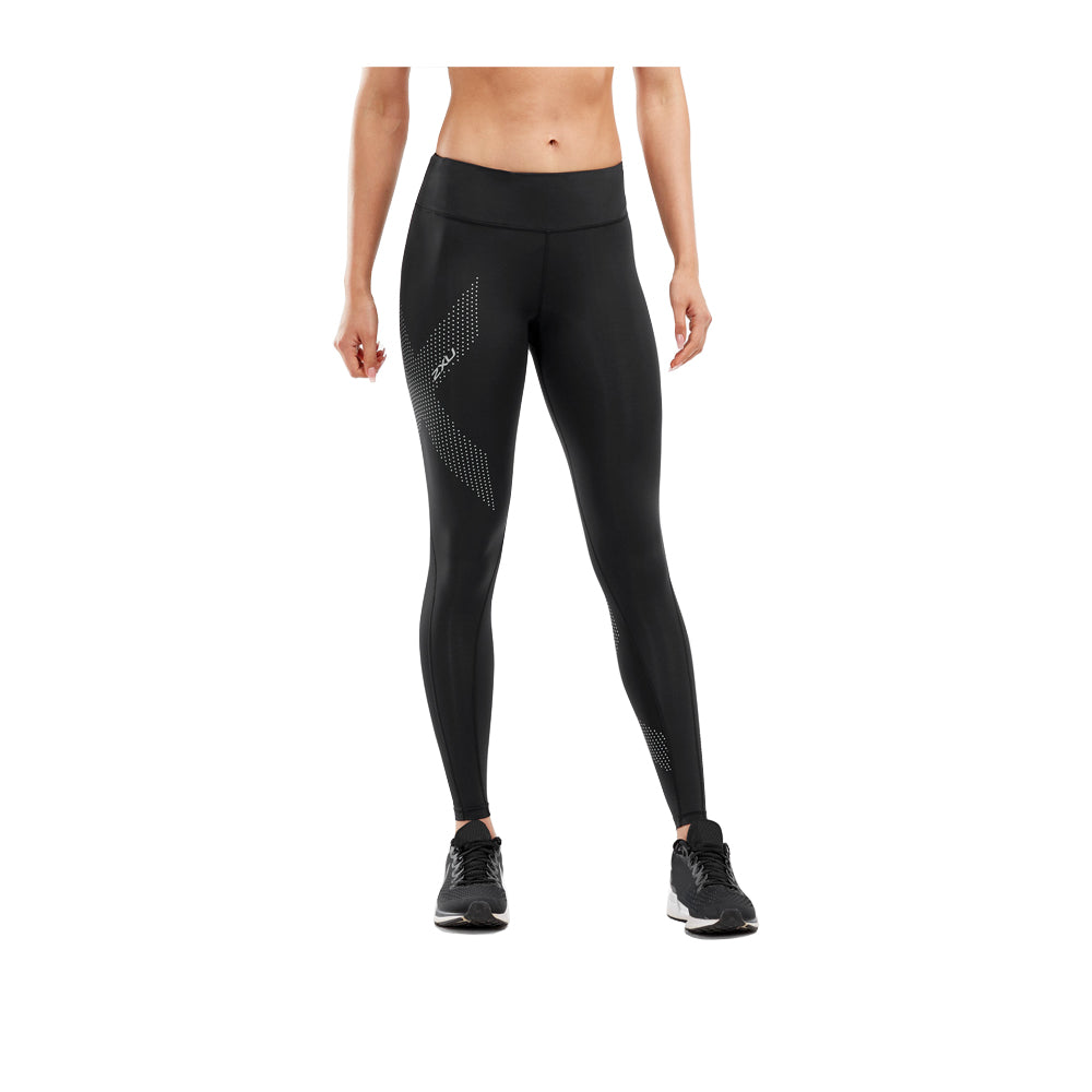 2XU Women's Mid-Rise Compression Tight-Black - Toby's Sports