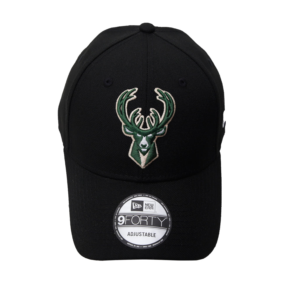 NEW ERA 60403080 Milwaukee Bucks Black Base 9FORTY Stretch-Snap