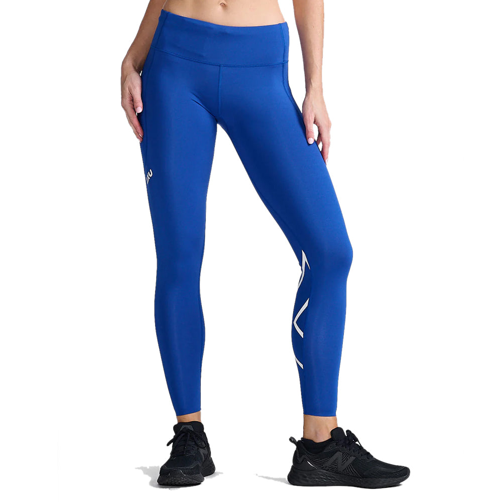 2XU Womens Mid-Rise Print 7/8 Compression Tights LAPIS BLUE WA4629b