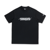 New Era New York Yankees Mix League Script Black Short Sleeve T-Shirt