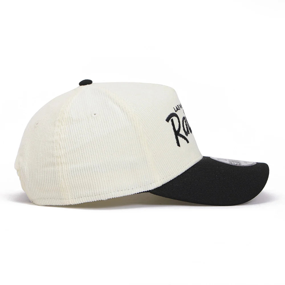 New Era 9FORTY A-Frame Las Vegas Raiders Summer Corduroy Chrome Black Snapback Cap