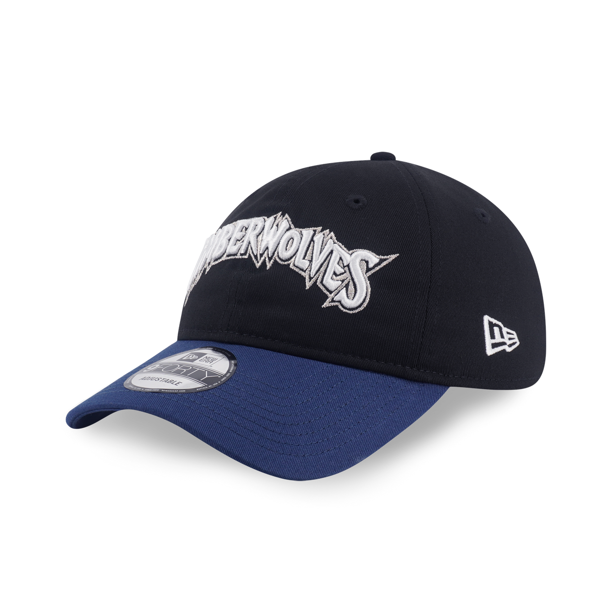 New Era Minnesota Timberwolves Hardwood Classics 2026 Black Deep Blue 9FORTY Unstructured Adjustable Cap