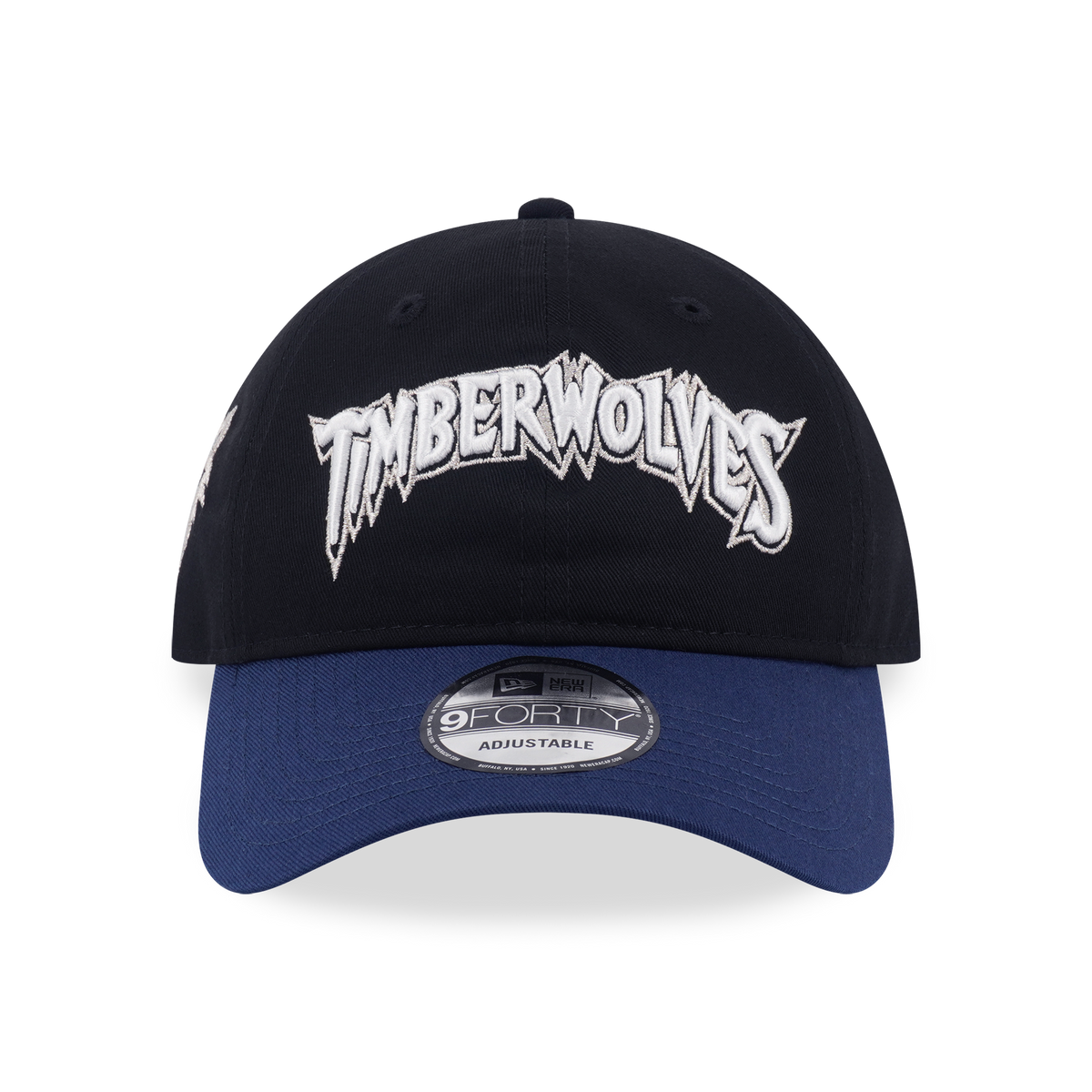 New Era Minnesota Timberwolves Hardwood Classics 2026 Black Deep Blue 9FORTY Unstructured Adjustable Cap