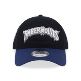 New Era Minnesota Timberwolves Hardwood Classics 2026 Black Deep Blue 9FORTY Unstructured Adjustable Cap