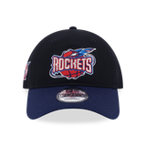 New Era Houston Rockets Hardwood Classics 2026 Black Blue 9FORTY Unstructured Adjustable Cap