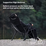 Black Dog High-Back Folding Lounge Chair