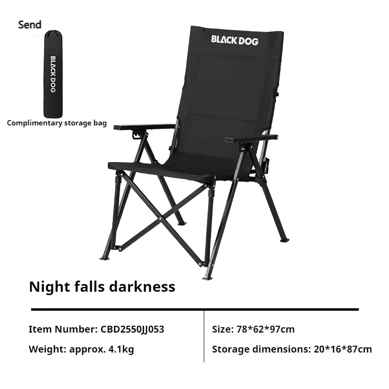Black Dog High-Back Folding Lounge Chair