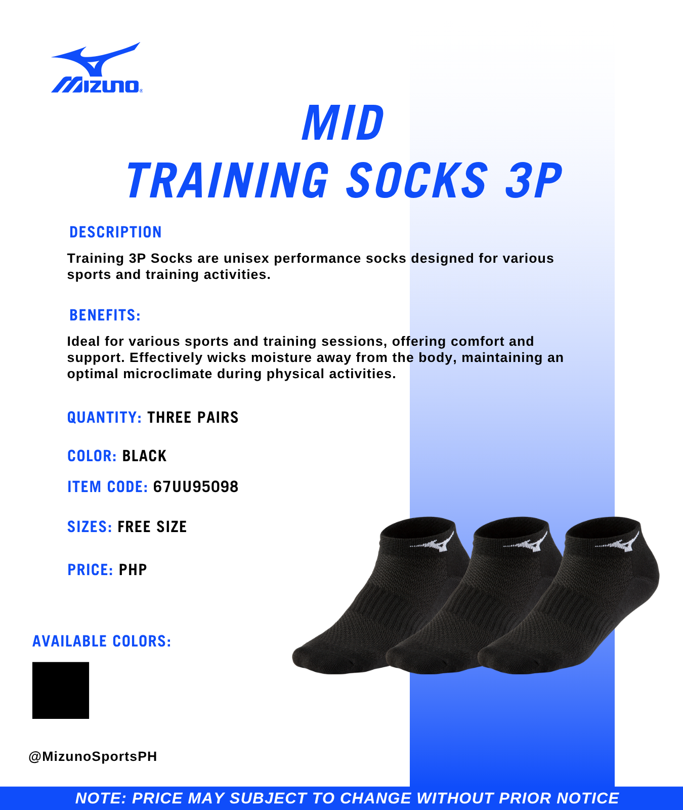 Mizuno Training Mid 3P Socks