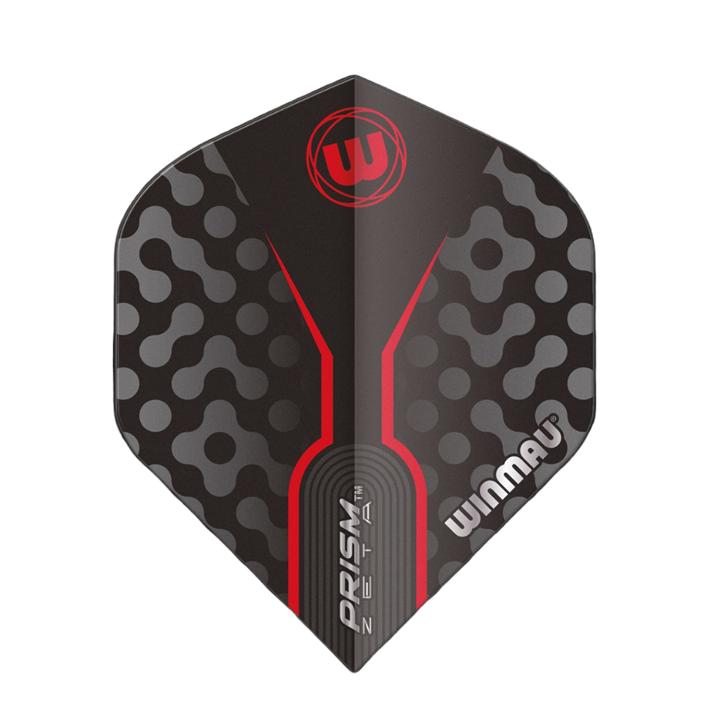 Winmau Prism Zeta Black, Grey and Red Darts Flights