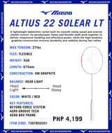 Mizuno Altius 22 Solear LT Badminton Rackets (Unstrung)