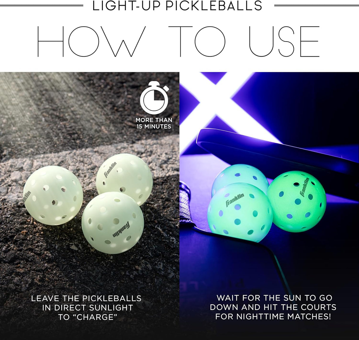 Franklin Glow in The Dark Outdoor Pickleballs