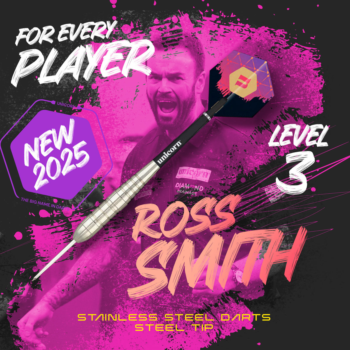 Unicorn SD Level 3 Ross Smith Stainless Dart Set
